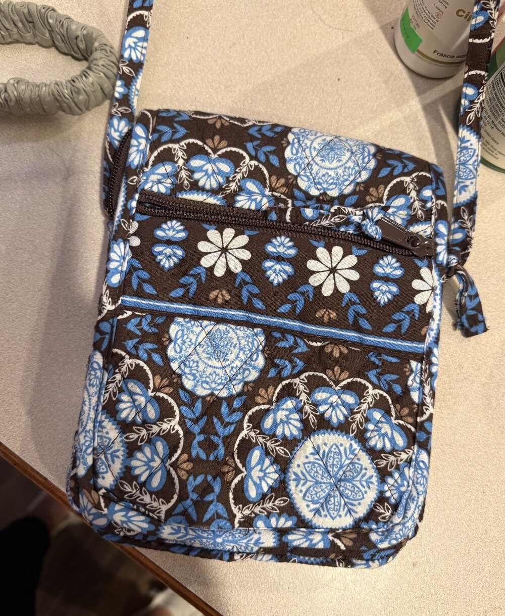 Blue Floral Crossbody Bag for Women